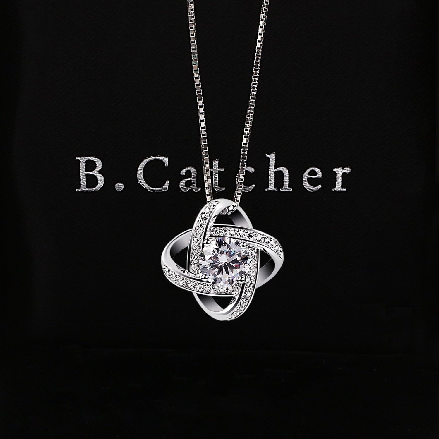 Women Necklaces Sterling Silver Cubic Zirconia Pendant Gemini Necklace