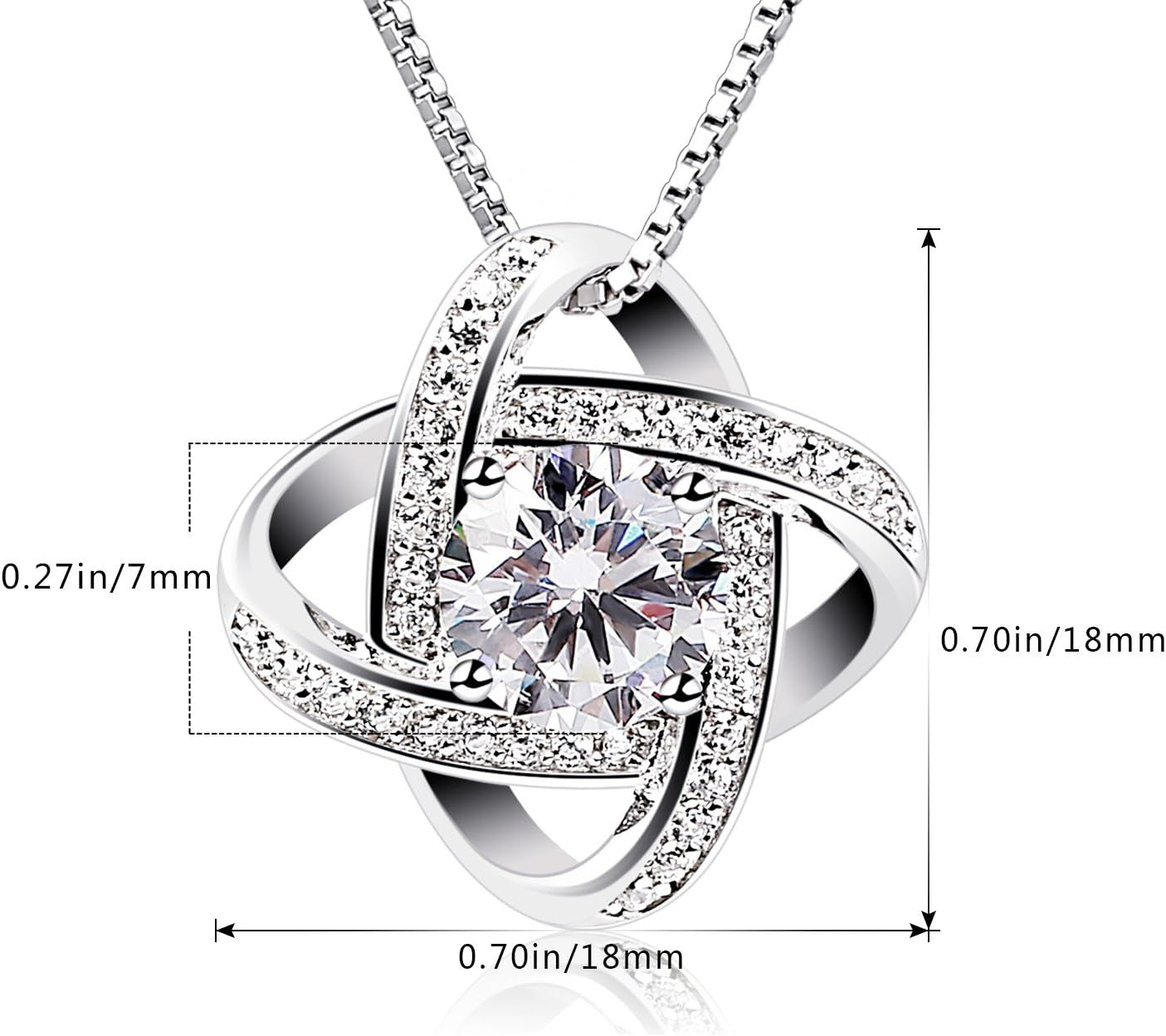 Women Necklaces Sterling Silver Cubic Zirconia Pendant Gemini Necklace