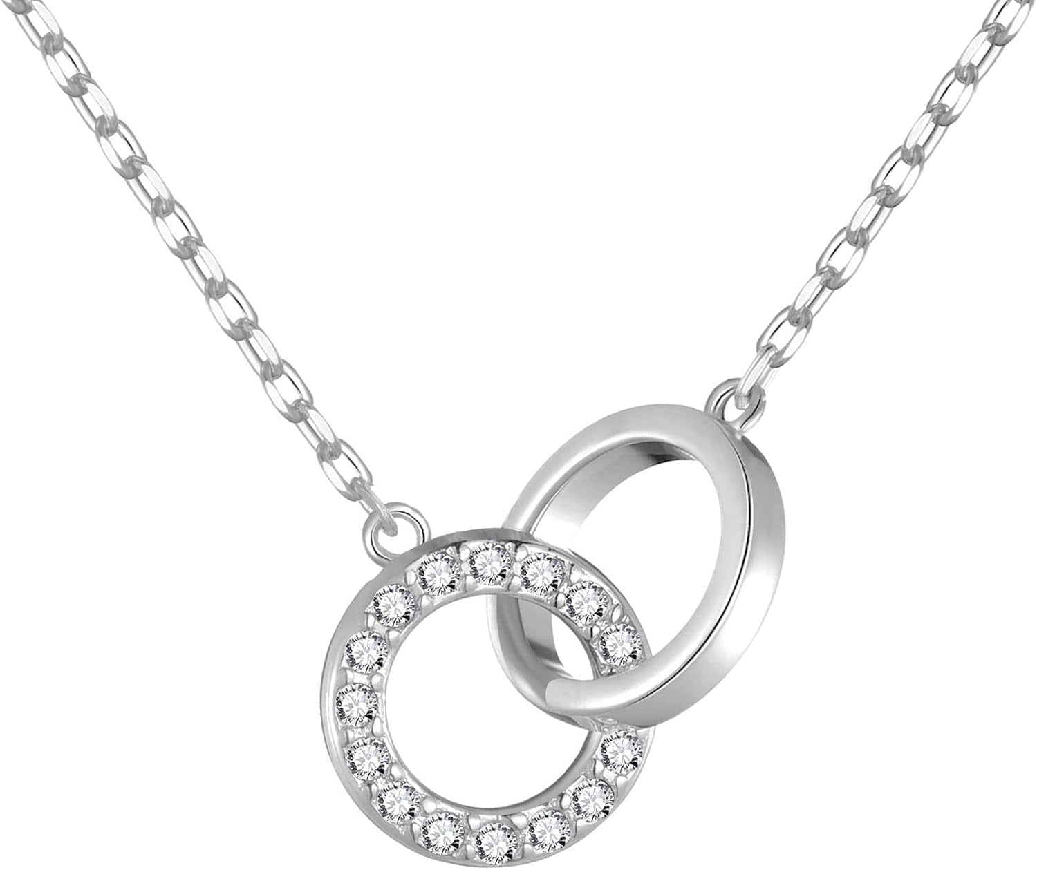 Circle Link Necklace Created with Zircondia® Crystals