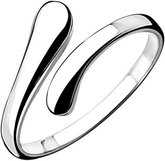 Women'S 925 Sterling Silver Simple Open Adjustable Rings