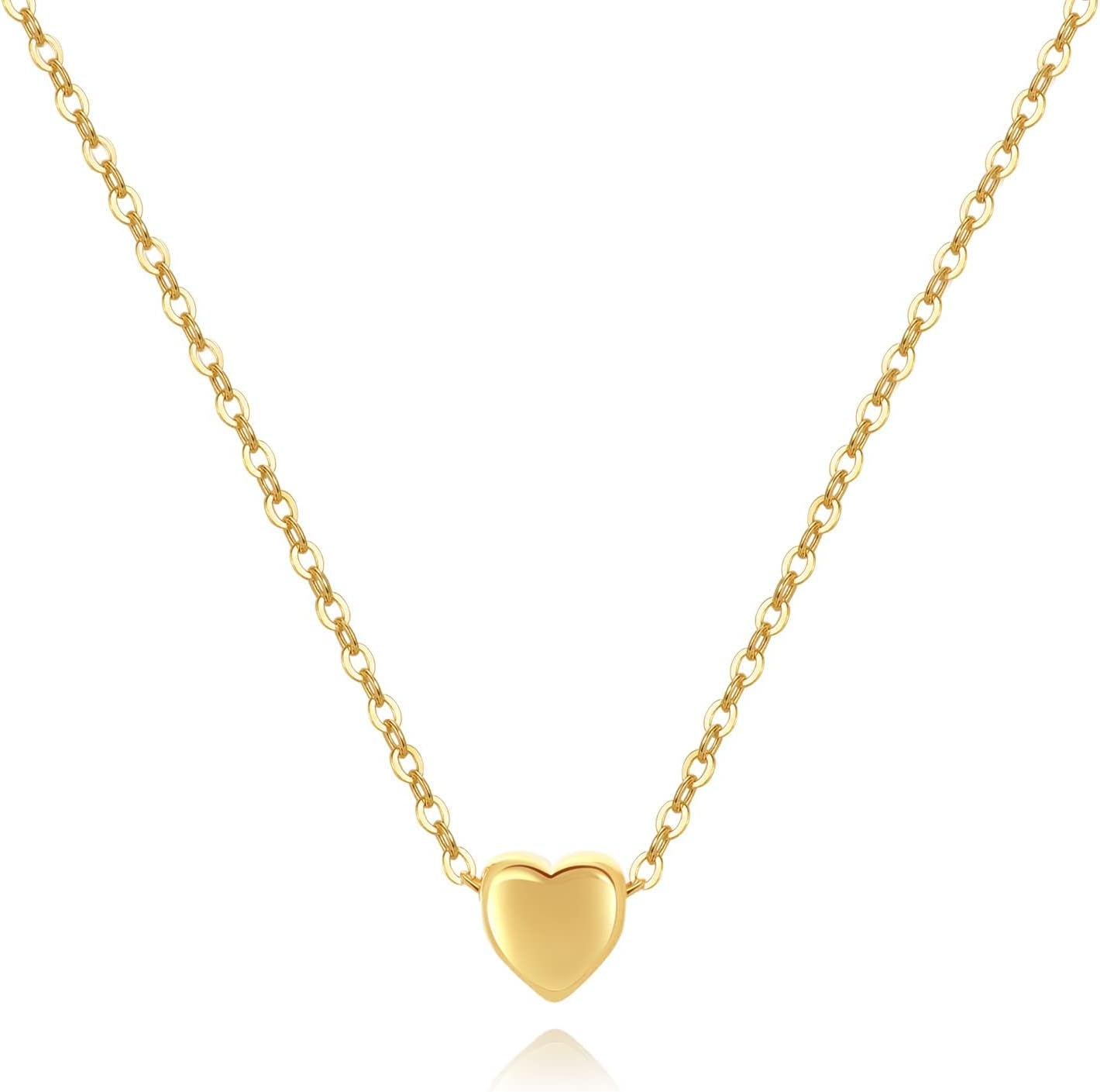 Tiny Gold Heart Choker Necklace,Dainty Cute Initial Heart Pendant Necklace,Rose Necklace,Layered Heart Necklaces for Girls and Women,Mother'S Day Gift