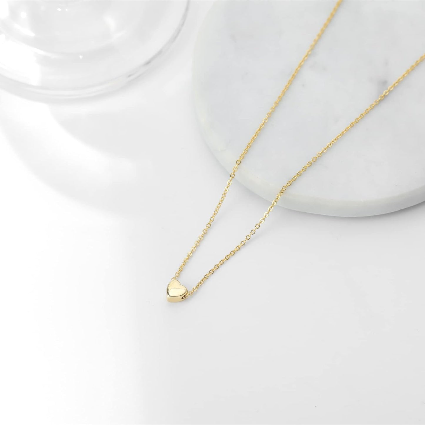 Tiny Gold Heart Choker Necklace,Dainty Cute Initial Heart Pendant Necklace,Rose Necklace,Layered Heart Necklaces for Girls and Women,Mother'S Day Gift