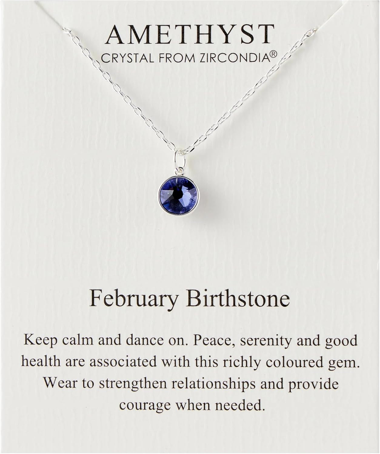 February (Amethyst) Birthstone Necklace Created with Zircondia® Crystals