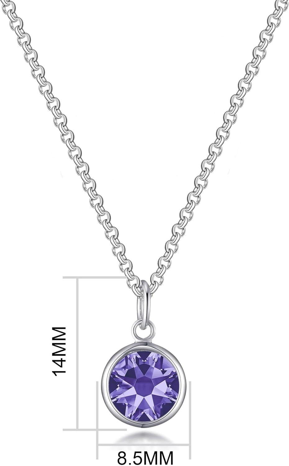 February (Amethyst) Birthstone Necklace Created with Zircondia® Crystals