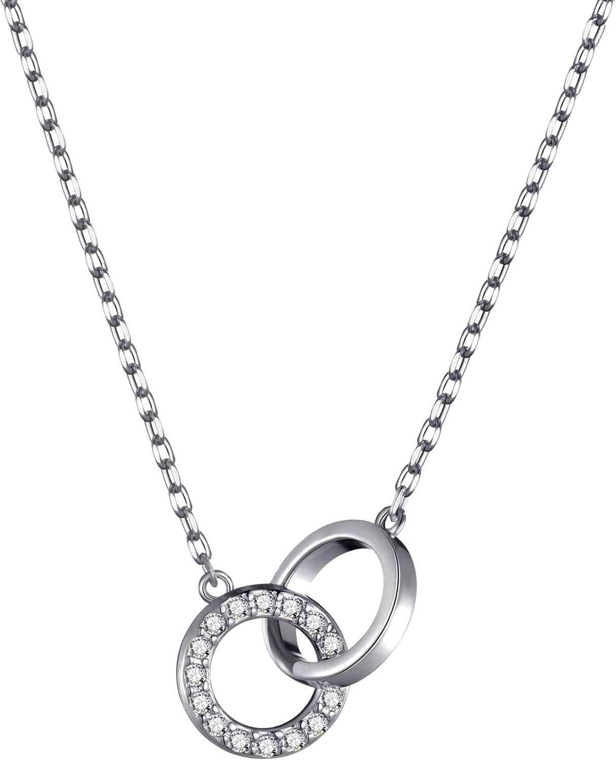 Circle Link Necklace Created with Zircondia® Crystals